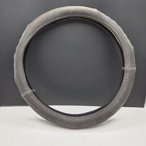 Unbranded Steering Wheel Cover Universal 15 Inch Black Grey Mesh Sporty Grip